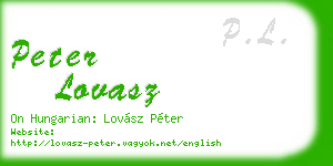 peter lovasz business card